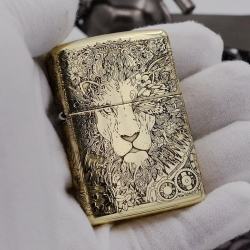 Bật Lửa Zippo Chính Hãng CHất Liệu Đồng Khắc lion punk Bản Armor - Mã SP: ZPC1718-169