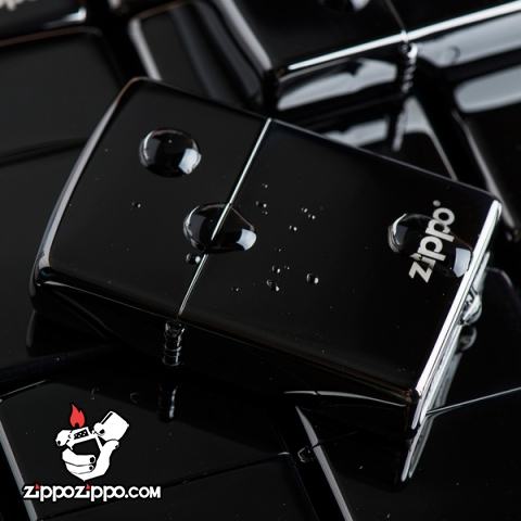 Bật Lửa Zippo Phủ Bóng Màu Đen Mun - Logo Zippo SKU 24756ZL – Zippo Ebony with Zippo Logo