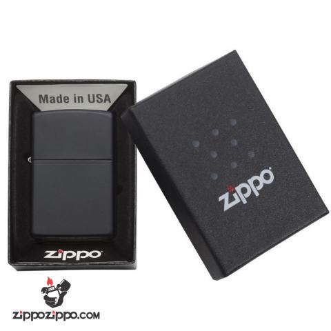 Bật Lửa Zippo Sơn Tĩnh Điện Màu Đen- SKU 218 – Zippo Black Matte