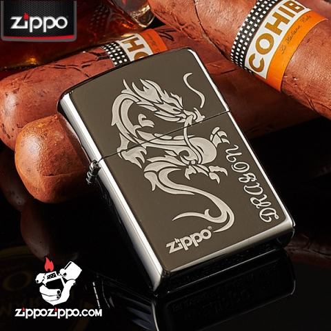 Bật lửa Zippo chính hãng đen tribal dragon