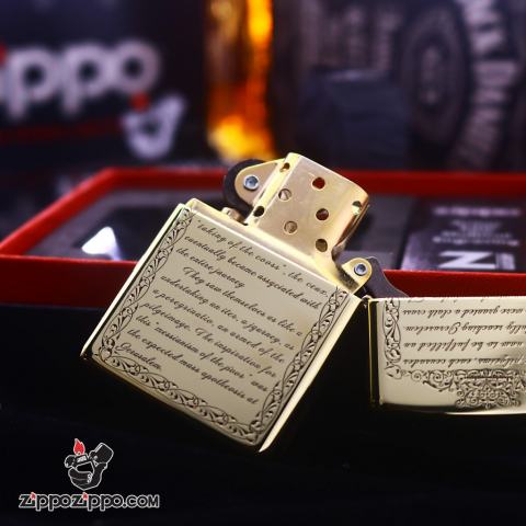 Bật lửa Zippo chính hãng đồng bóng khắc Crusades Armor