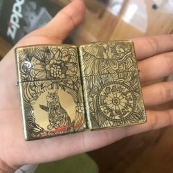 Bật Lửa Zippo Chính Hãng Đồng Khắc 12 Con Giáp Tuổi Mão - Mã SP: ZPC2337