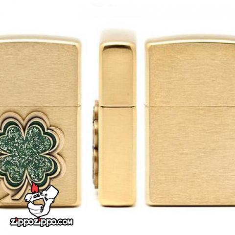 Bật lửa zippo chính hãng đồng khắc cỏ bốn lá