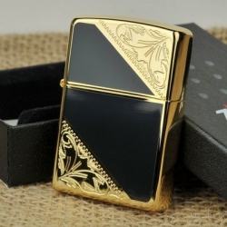 Bật lửa Zippo chính hãng Đồng khắc hoa văn hai góc - Mã SP: ZPC0410-D