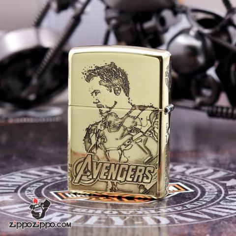 Bật lửa Zippo chính hãng đồng khắc người sắt vỏ mỏng