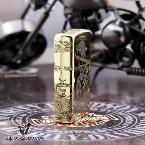 Bật lửa Zippo chính hãng đồng khắc người sắt