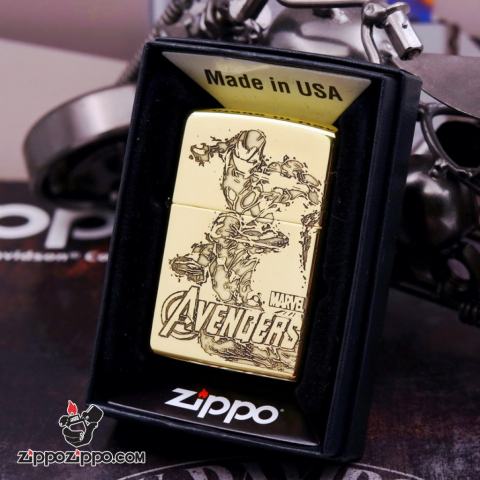 Bật lửa Zippo chính hãng đồng khắc người sắt