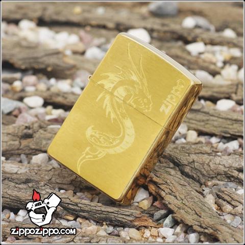 Bật lửa Zippo chính hãng đồng khắc rồng mẫu 008
