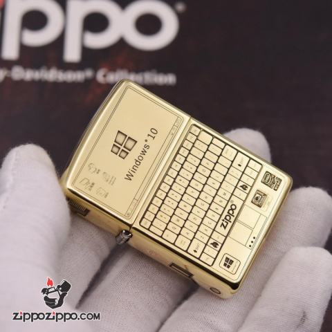 Bật lửa Zippo chính hãng đồng khắc WIN 10 và bán phím zippo amor