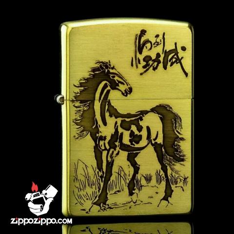 Bật lửa Zippo chính hãng đồng nhẹ khắc mã đáo thành công