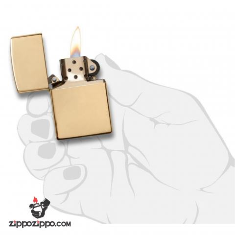 Bật Lửa Zippo Đồng Vàng Trơn Bóng - SKU 254B – Zippo High Polished Brass