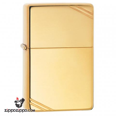 Bật Lửa Zippo 1937 Đồng Vàng Trơn Bóng Chặt Góc - SKU 270 – Zippo Vintage High Polish Brass