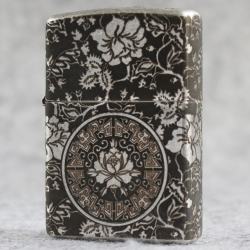 Bật lửa Zippo Chính Hãng Hoa Mẫu Đơn Mạ Antique Silver - Mã SP: ZPC2918