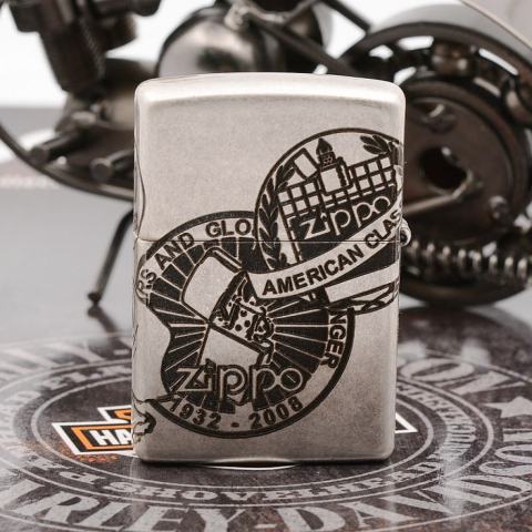 Bật Lửa Zippo Chính Hãng Khắc Cô Gái Zippo Mạ Antique Silver