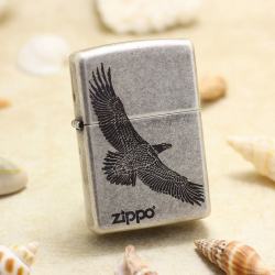 Bật Lửa Zippo Chính Hãng Khắc Đại Bàng Sải Cánh Mạ Antique Silver - Mã SP: ZPC2928