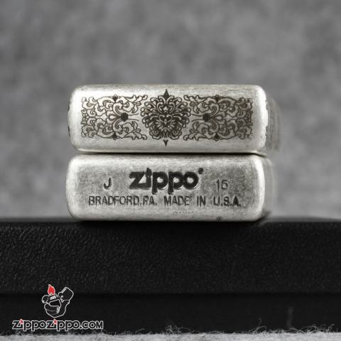 Bật lửa Zippo Chính Hãng Khắc Đức Phật Và Ác Quỷ Bản Mạ Antique Silver