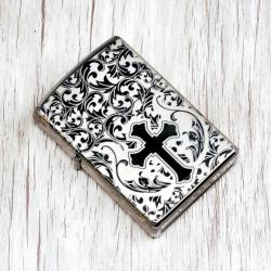 Bật Lửa Zippo Chính Hãng Khắc Hoa Văn Thánh Giá Đen Bóng - Mã SP: ZPC2994