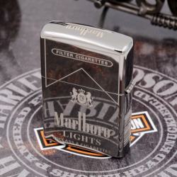 Bật Lửa Zippo Chính Hãng Khắc Marlboro Đen Bóng - Mã SP: ZPC2936