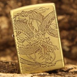 Bật lửa Zippo chính hãng khắc rồng quấn quanh dũng mãnh - Mã SP: ZPC0089