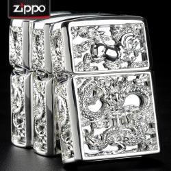 Bật lửa Zippo chính hãng long mã phiên bản bạc sắc sảo - Mã SP: ZPC0067
