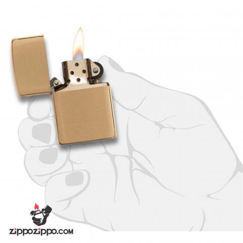 Bật Lửa Zippo Đồng Vàng Vân Xước Ngang - SKU 204B – Zippo Brushed Brass