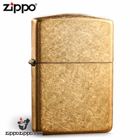 Bật Lửa Zippo Đồng Thau Vỏ Dày Xước Bụi - SKU 28496 – Zippo Armor Tumbled Brass
