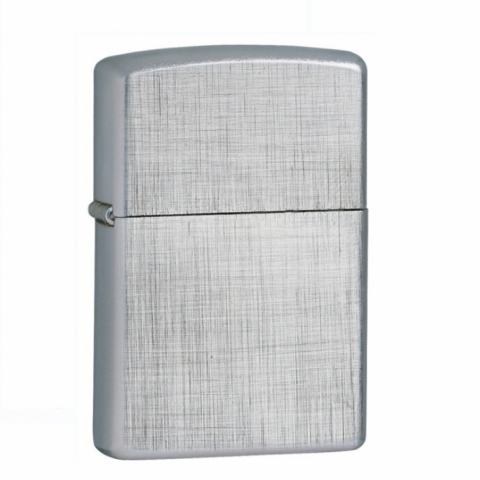 Bật Lửa Zippo Mạ Chrome Xước Vân Linen- SKU 28181 – Zippo Linen Weave