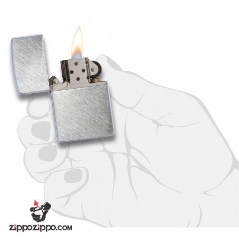 Bật Lửa Zippo Mạ Chrome Xước Xéo - SKU 24648 – Zippo Herringbone Sweep Brushed Chrome