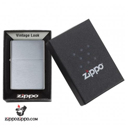 Bật Lửa Zippo 1937 mạ Chrome trắng xước - SKU 230.25 – Zippo Vintage Brushed Chrome (No slashes)