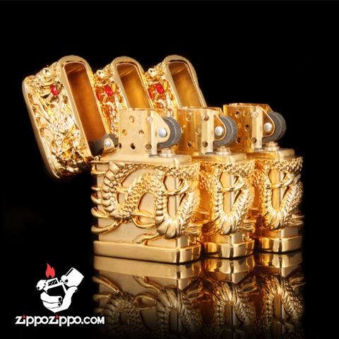 Bật lửa Zippo chính hng rồng vàng quấn xung quanh