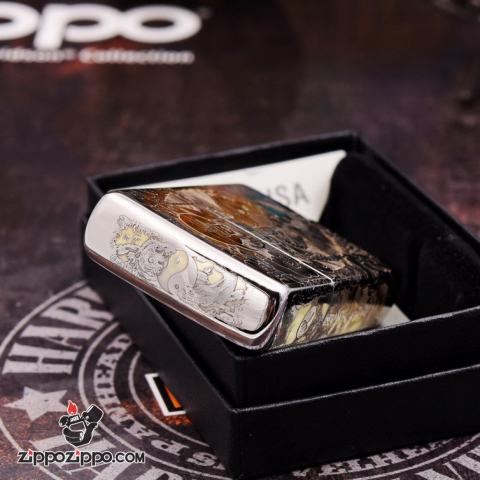 Bật Lửa Zippo Chrome KHắc Hình Quan Vân Trường