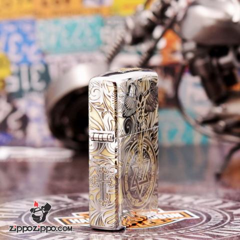 Bật Lửa Zippo Chrome KHắc Hình Thiên Thần