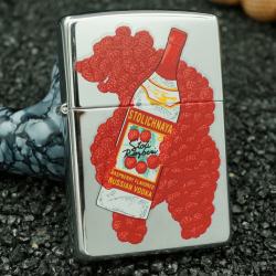 bật lửa zippo cổ vodka - hình chai rượu vodka mầu bạc - Mã SP: ZPC2110-2