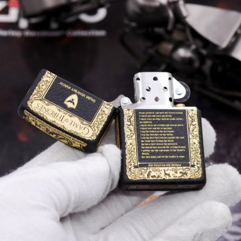 Bật Lửa Zippo Đen Nhám Khắc Game Of Thrones