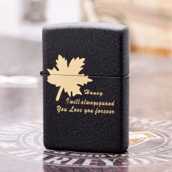 Bật Lửa Zippo Đen Nhám Khắc Lá Phong Đỏ - Mã SP: ZPC2960