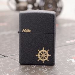 Bật Lửa Zippo Đen Nhám Khắc Vô Lăng Tàu Helm - Mã SP: ZPC2959