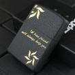 Bật lửa Zippo đen nứt in hình bông hoa hai góc