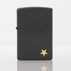 Bật lửa Zippo đen nứt in hình ngôi sao năm cánh - Mã SP: ZPC0684