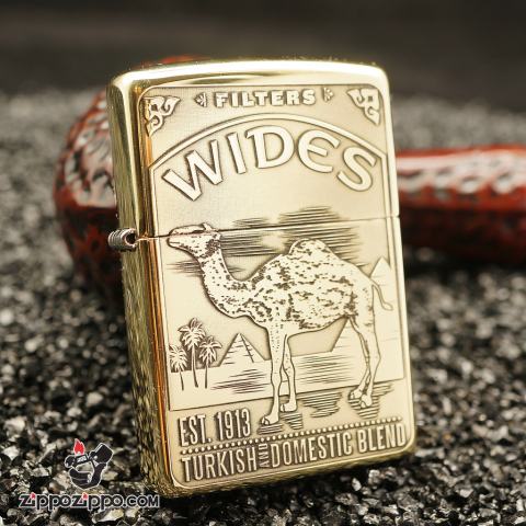 Bật Lửa Zippo Đồng Khắc Camel WIDES Armor