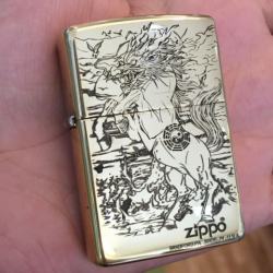 Bật Lửa Zippo Đồng Khắc Hình Long Mã - Mã SP: ZPC2272