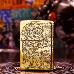 Bật Lửa Zippo đồng Khắc Hỏa Kỳ Lân - Mã SP: ZPC2463-254