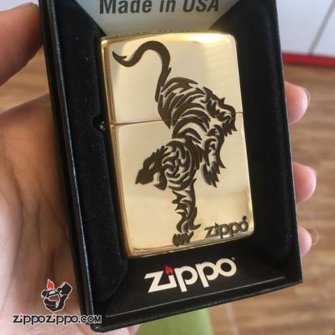 Bật Lửa Zippo Đồng Khắc Hoa Văn Chúa Tể Sơn Lâm