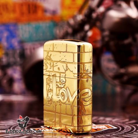 Bật Lửa Zippo đồng Khắc I LOVE YOU