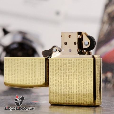 Bật Lửa Zippo Đồng Khắc kinh điển Phật giáo thần chú Shurangama