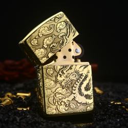 Bật lửa zippo đồng khắc rồng cưỡi mây bản armor - Mã SP: ZPC2340-169