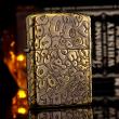 Bật lửa Zippo đồng nguyên khối dập họa tiết da báo