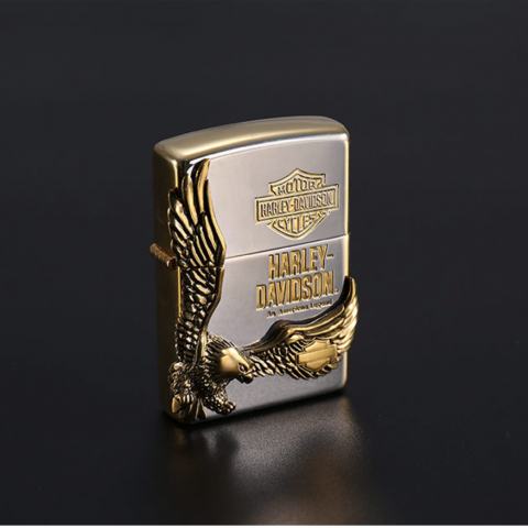 Bật lửa zippo Harley mạ bạc mặt lớn Eagle King  phiên bản sưu tập HDP-17