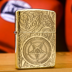 Bật Lửa Zippo Hình Khắc Hoa Văn Ngôi Sao Lucifer Phiên Bản Vỏ Dầy Armor - Mã SP: ZPC3303-169 