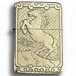 Bật lửa zippo khắc 3D tuổi con ngựa siêu sắc nét khắc trên bản đồng - Mã SP: ZPC4090