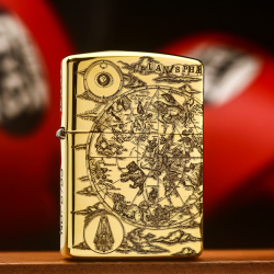 Bật lửa Zippo khắc bản đồ kỷ nguyên 3 bản Armor đồng bóng - Mã SP:  ZPC3315-169